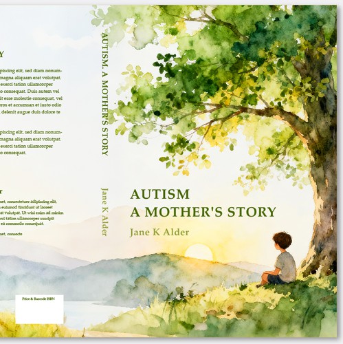 Artsy book cover with the title 'Book Cover : Autism. A Mother's Story.'