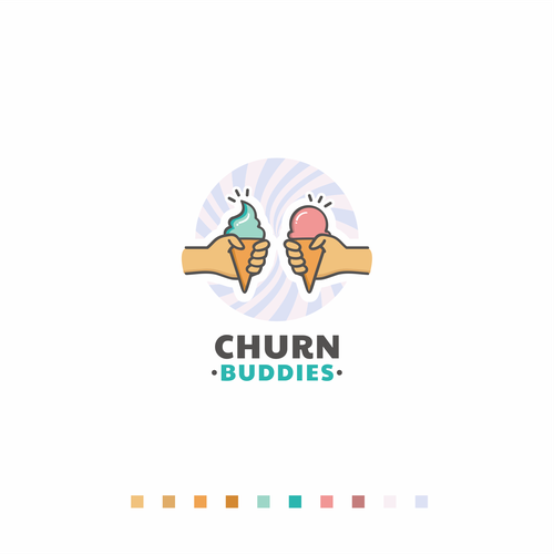 Pastel logo with the title 'Churn Buddies'
