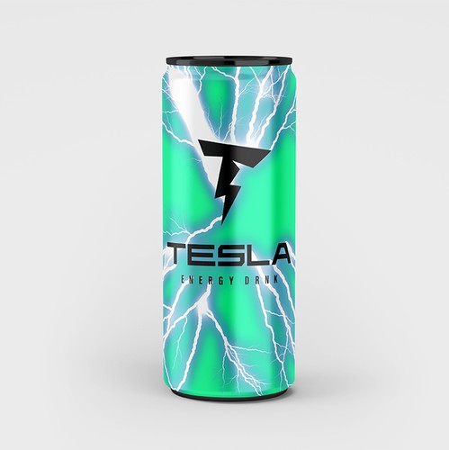 Electrical logo with the title 'Tesla Energy Drink'