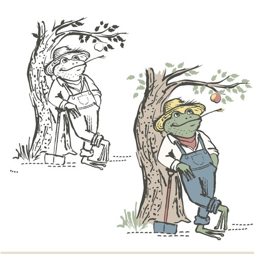 Design with the title 'Frog logo for a regenerative farm'