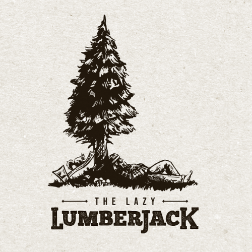 Squirrel design with the title 'The lazy lumberjack's squirrel'