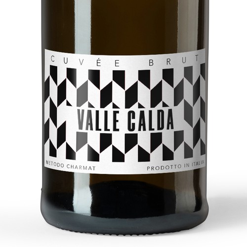 Pattern label with the title 'Cuvée Brut label design'