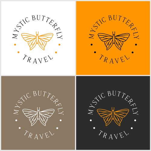 Tourism logo with the title 'Mystic Butterfly Travel'