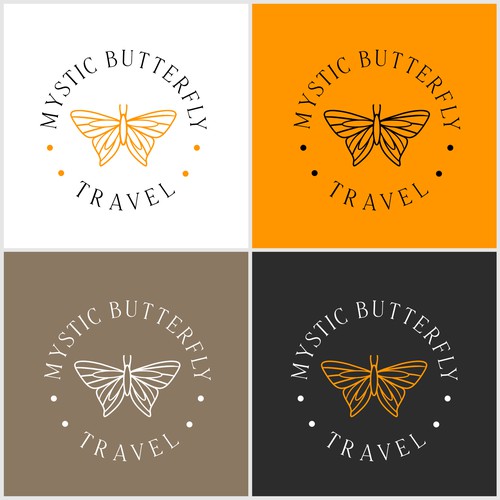 Holiday logo with the title 'Mystic Butterfly Travel'