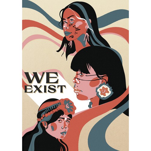 Poster artwork with the title 'We Exist'