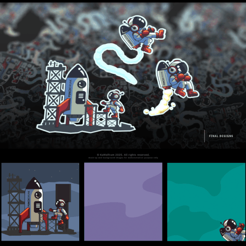 Launch design with the title 'Series of illustrations and animations'