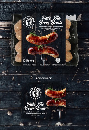 Beer packaging with the title 'Ale sausage packaging'