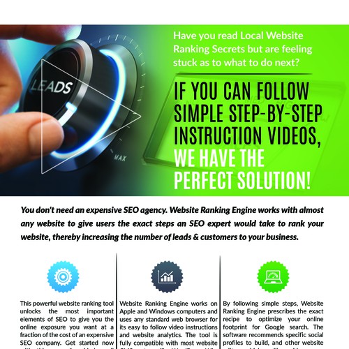 SEO design with the title 'Local Website Ranking Secrets '