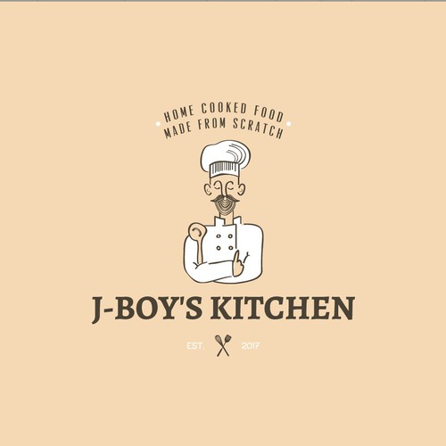 Cooking logo with the title 'J-Boy's kitchen'