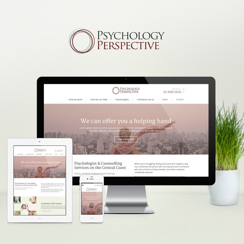 Adaptive design with the title 'Web site for Psychology Perspective. Main page.'