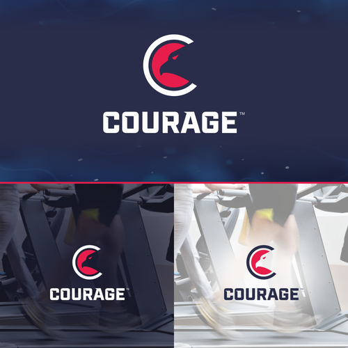 Supplement logo with the title 'Logo for Courage Nutrition Supplements'