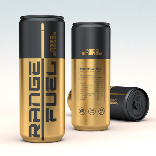 Energy label with the title 'Range Fuel Energy Drink'
