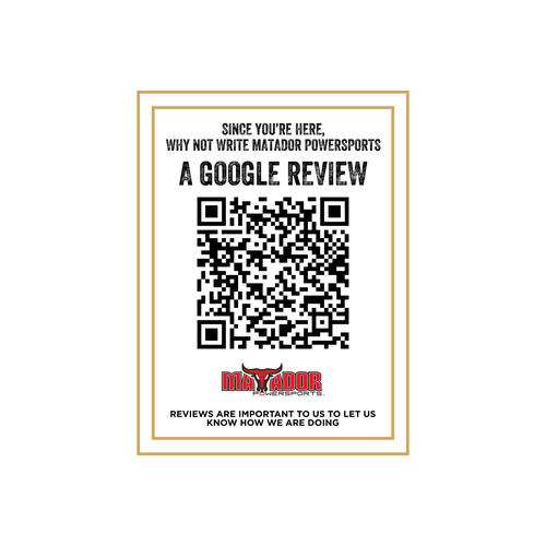 Wall art design with the title 'Matador Powersports Google Review'
