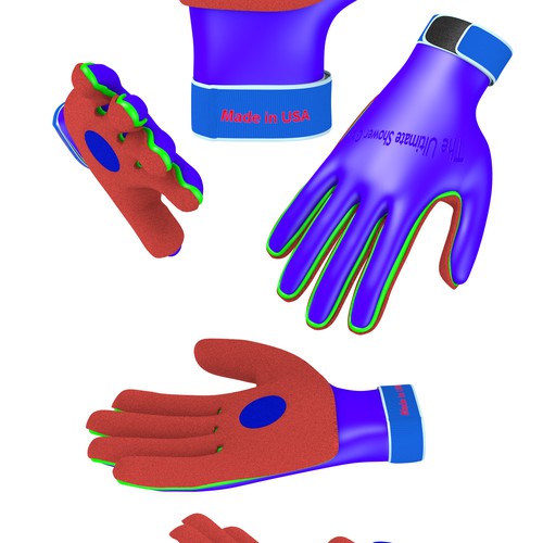 Glove design with the title 'Shower Glove'