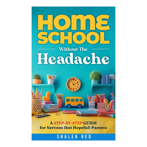 School book cover with the title 'EBOOK COVER DESIGN'