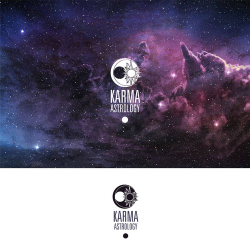 Universe logo with the title 'Spiritual Logo for the Karma Astrology'