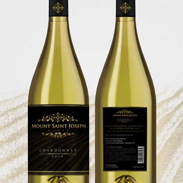 Chardonnay label with the title 'Mount Saint Joseph Chardonnay'