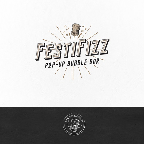 Food truck design with the title 'Logo for FestiFizz - pop up bubble bar'