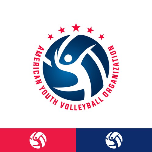 Volleyball logo with the title 'American Youth Volleyball Organization'
