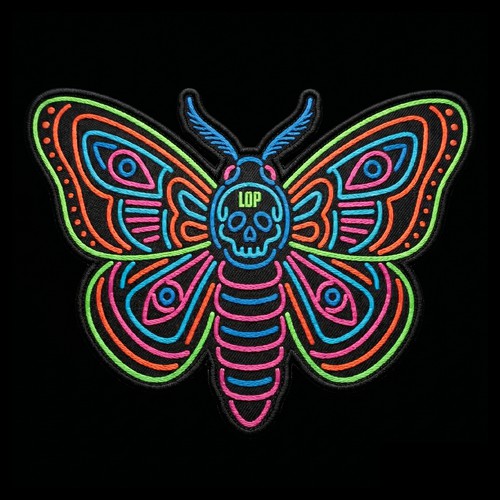 80s design with the title 'Neon Butterfly'