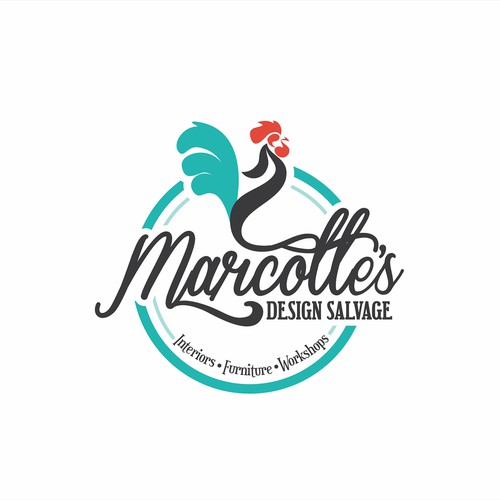 Workshop design with the title 'Marcotte's Designe Salvage Logo design'