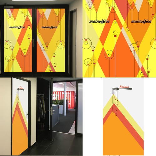 Wallpaper design with the title 'a unique door labelling concept'