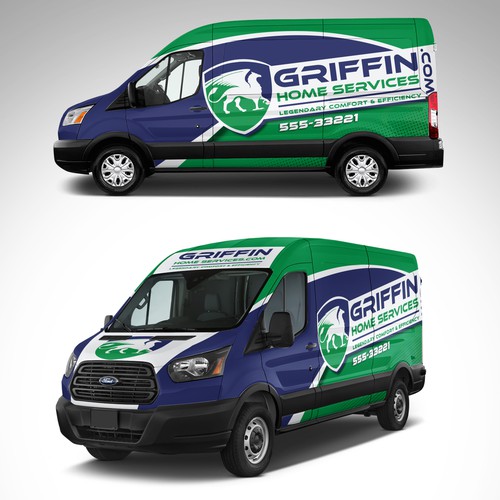 Heating design with the title 'Griffin Home Services full Wrap design'