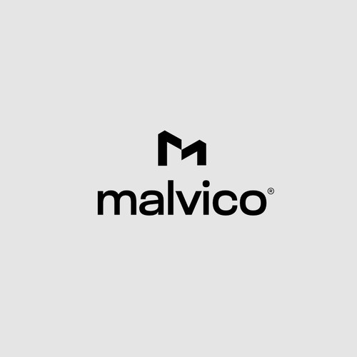 Home furnishing logo with the title 'Malvico l real estate logo '