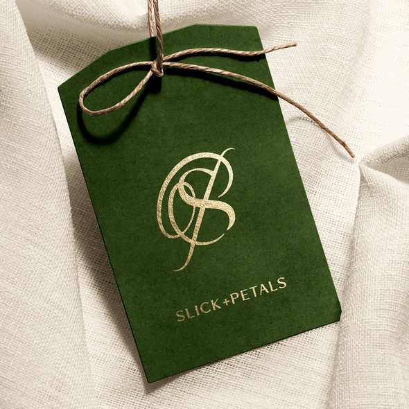 Sleek logo with the title 'Elegant Monogram Logo Design for Slick + Petals'