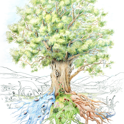 Tree artwork with the title 'Illustration for the poster'