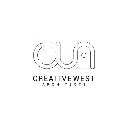Sketchy logo with the title 'logo concept for creative west architects'