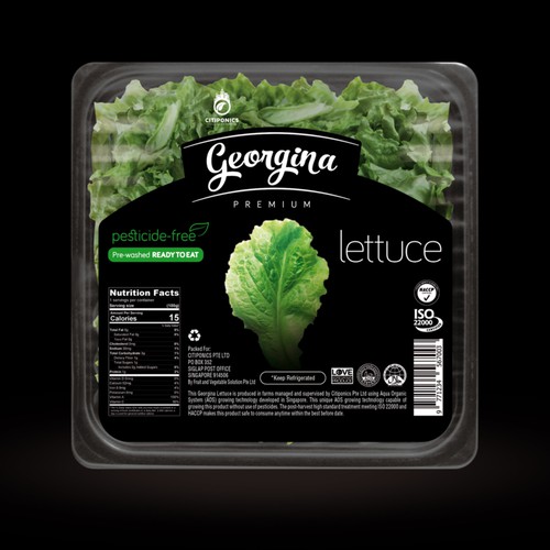 Brand label with the title 'Logo and packaging design for food.'