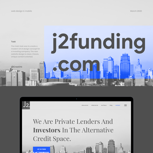 Accounting website with the title 'j2funding'