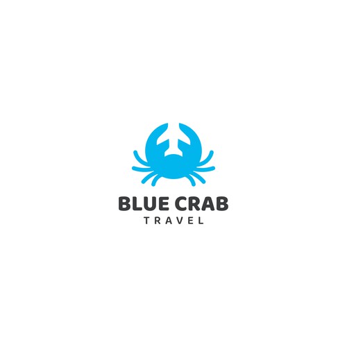 Crab logo with the title 'Blue Crab Travel'
