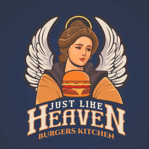 Heaven logo with the title 'Logo for a burger place'