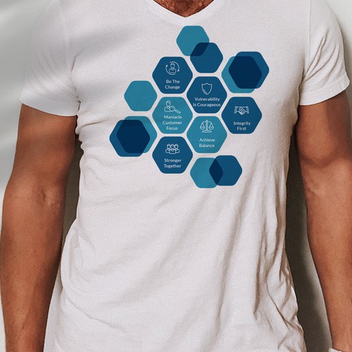 Blue t-shirt with the title 'T-shirt Design for Tech Company'