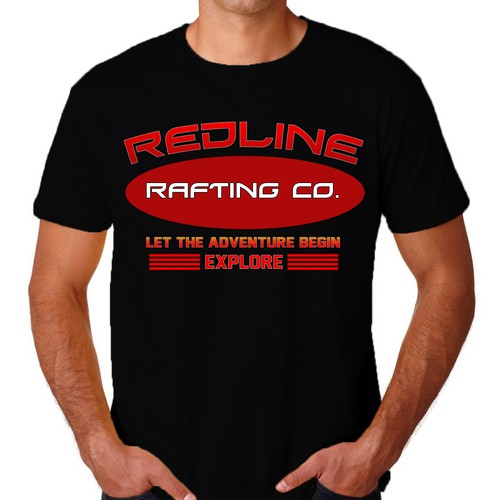 Red t-shirt with the title 'Redline Company Design #1'