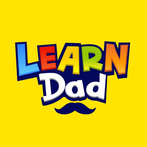 Dad design with the title 'Fun Logo for a Learn Dad Podcast'