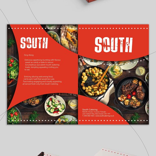 Eating design with the title 'Folder concept for catering'