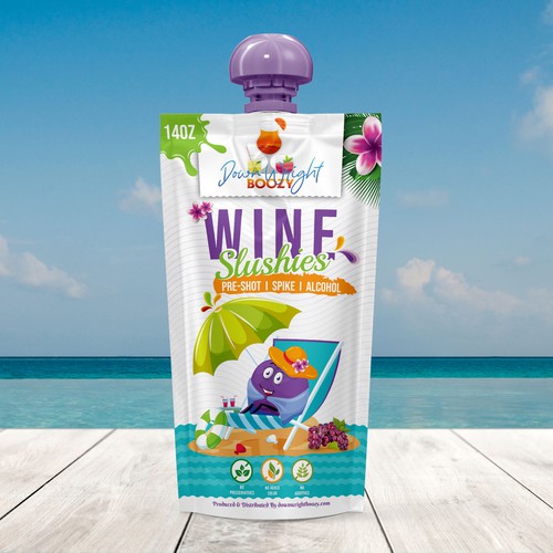 Juice label with the title 'Pouch package design'
