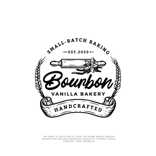 Bakery logo with the title 'Bourbon Vanilla Bakery'