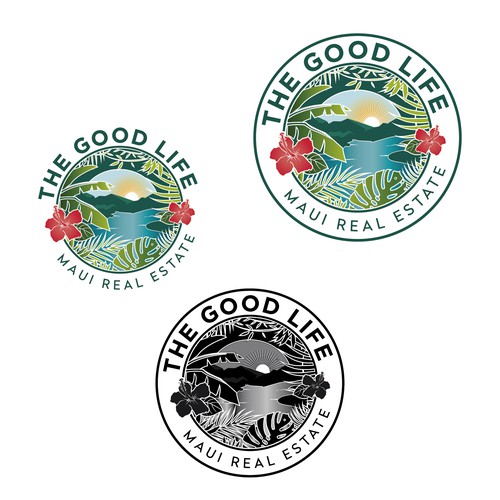 Hawaii logo with the title 'Maui Tropical Luxe Real Estate Logo'