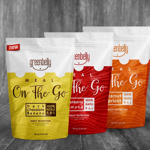 Nutrition packaging with the title 'On the Go'