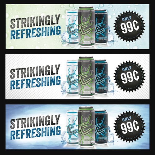 Tin design with the title 'Sticker LE energy drink'