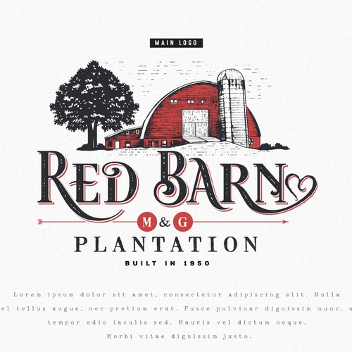 Wedding logo with the title 'Logo for Red Barn Plantation'