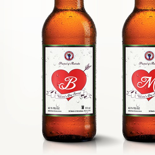 Valentine design with the title 'Limited Edition Beer Labels'
