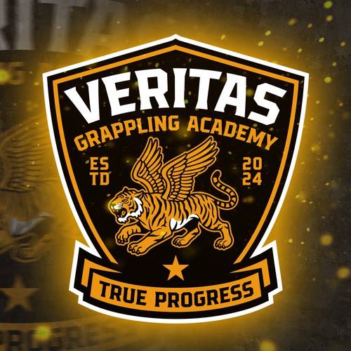 Martial arts logo with the title 'Veritas Shield emblem'
