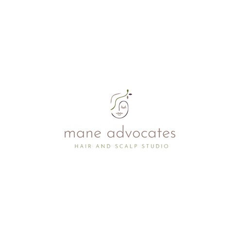 Line art logo with the title 'Mane Advocates Hair and Scalp Studio'