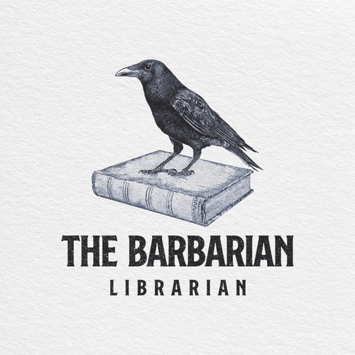 Raven design with the title 'The Barbarian Librarian'