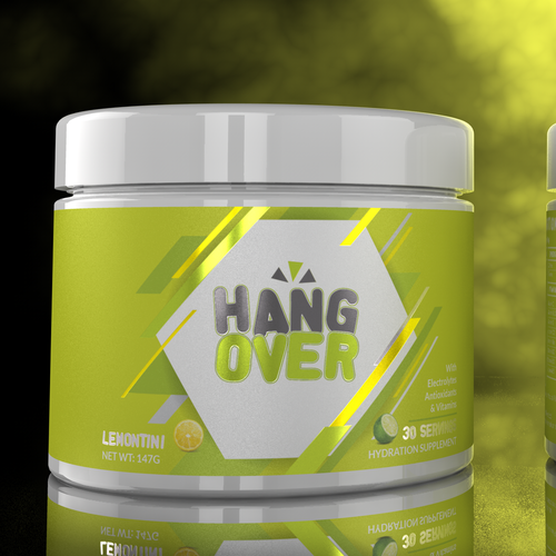 Logo label with the title 'Hang Over Logo and Label Design'